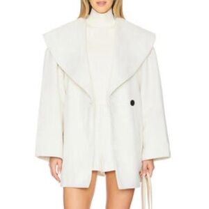 NWT WeWoreWhat Shawl Collar Wool Coat Ivory - L